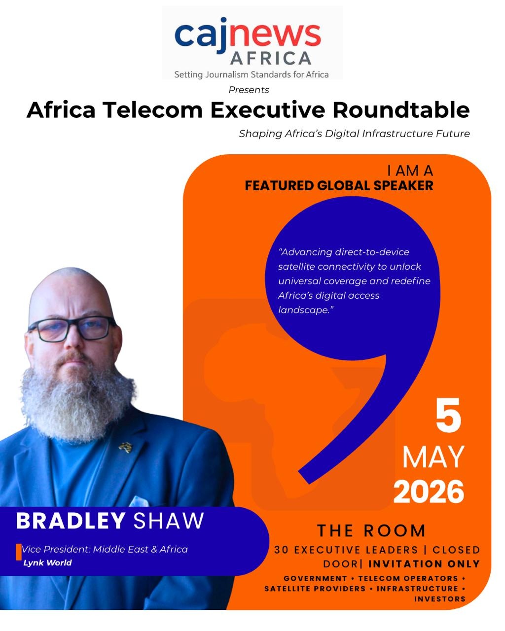 Mr Bradley Shaw, Vice President for the Middle East and Africa at Lynk World