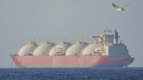 Oil tankers at the Strait of Hormuz, Middle East